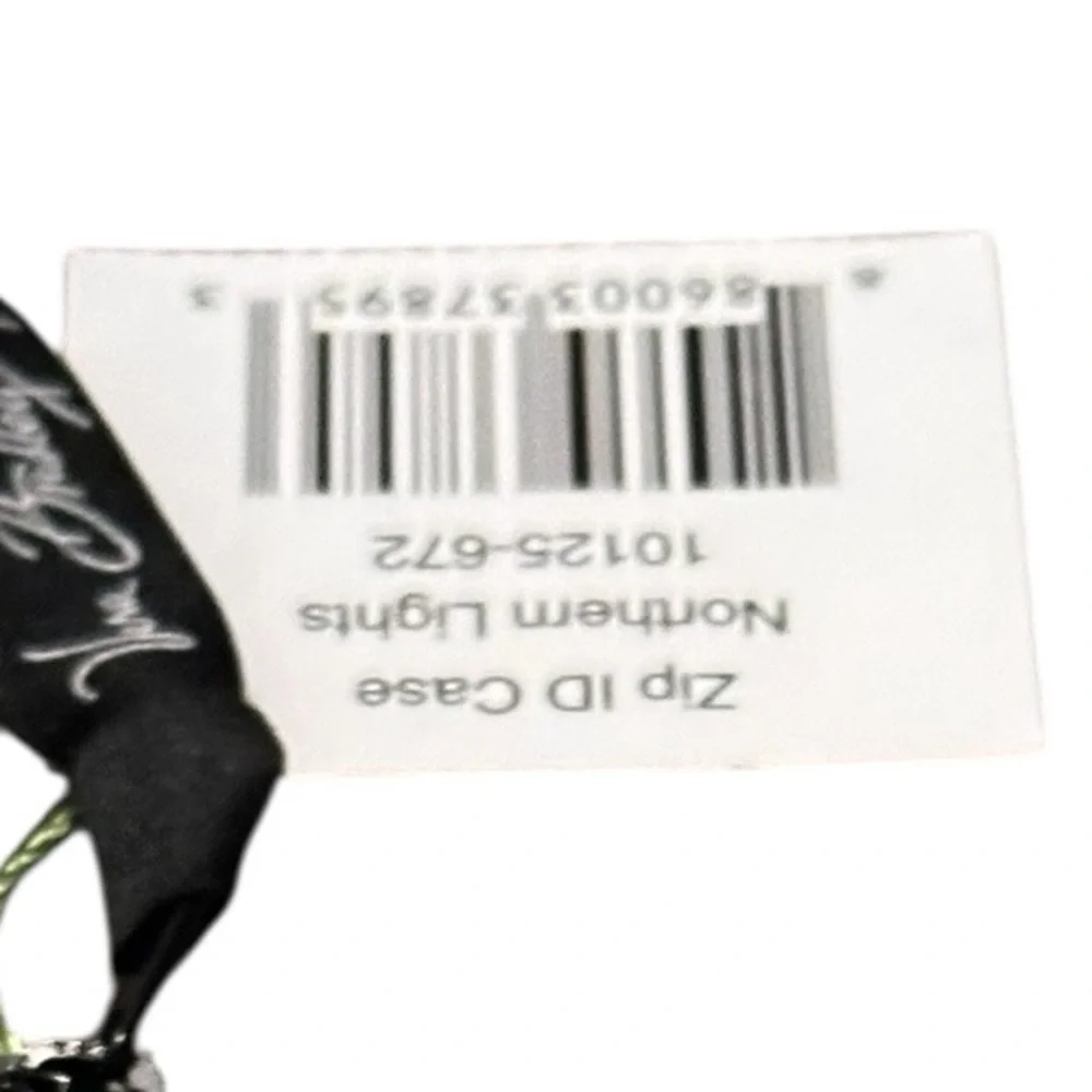 Vera Bradley Black Floral Zip ID Case Northern Lights with Key Ring - Picture 6 of 6